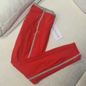 Athleta cardinal color ultra high rise elation 7/8 tight